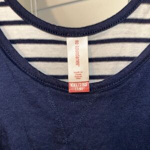 No Boundaries Navy and White Striped Romper